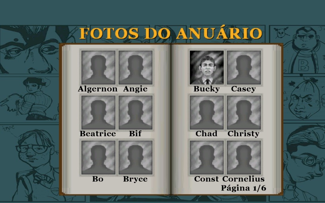 Página de anuário dos alunos